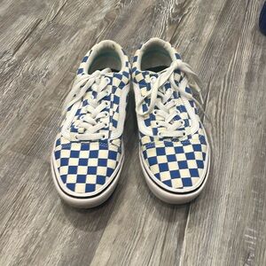 Blue and White Checkered Vans
